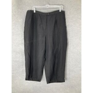 Maggie Barnes Linen Blend Capri Pants Elastic Waist High Rise Plus Size 1X‎